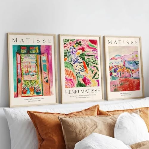 FOKTMS Klassiker Matisse, farbenfrohe Ausstellung, abstrakte Landschaft, Poster und Drucke, Leinwanddruck, Wandkunst, Bild für Raumdekoration, 60 x 80 cm, 3-teilig, rahmenlos FOKTMS Klassiker Matisse, farbenfrohe Ausstellung, abstrakte Landschaft, Poster und Drucke, Leinwanddruck, Wandkunst, Bild für Raumdekoration, 60 x 80 cm, 3-teilig, rahmenlos von FOKTMS