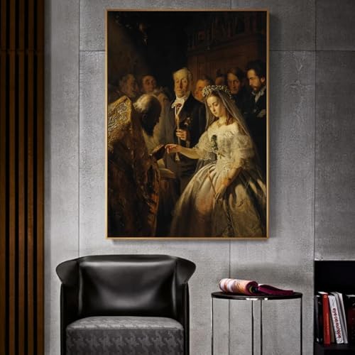 Ölgemälde, Motiv: Russische berühmte Gemälde "The Unequal Marriage by Vasily Pukirev", Kunstdruck auf Leinwand, Dekoration, 60 x 80 cm, ohne Rahmen von FOKTMS