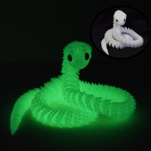 FOLANDO Leuchtende 3D-gedruckte Schlange, 40 cm Viper-Figur, leuchtender voller beweglicher Drache, flexible Gelenke, Heimdekoration, Executive Schreibtischdekoration, Bürodekoration, Kristalldrache, FOLANDO Leuchtende 3D-gedruckte Schlange, 40 cm Viper-Figur, leuchtender voller beweglicher Drache, flexible Gelenke, Heimdekoration, Executive Schreibtischdekoration, Bürodekoration, Kristalldrache, von FOLANDO