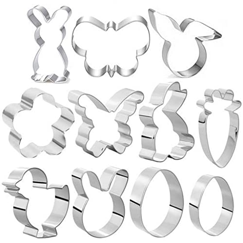 Ostern Ausstecher Set, 11 Stück Ausstechformen Ostern Set, Ausstecher Osterplätzchen, Osterhasen Ostereier Plätzchenform Keksform Keksausstecher Plätzchenbacken Ostern für Backen DIY Ostergeschenk von FOLANVOFF
