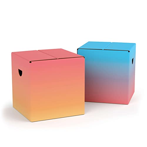 FOLDZILLA Kinderhocker Pappe 2er Set 29 x 29 x 29 cm – Papphocker Sitzhocker Falthocker Sitzwürfel Hocker Kinderzimmer – Mix Blau & Rot FOLDZILLA Kinderhocker Pappe 2er Set 29 x 29 x 29 cm – Papphocker Sitzhocker Falthocker Sitzwürfel Hocker Kinderzimmer – Mix Blau & Rot von FOLDZILLA
