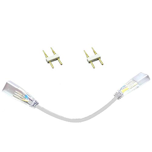 FOLGEMIR Eckverbinder für LED Streifen, 2 PIN L Verbinder, Nadelteilung 13 mm, 90/360 Grad zu beugen, Verlängerung Adapter Kabel von FOLGEMIR