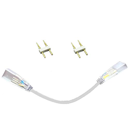 FOLGEMIR Eckverbinder für LED Streifen, 2 PIN L Verbinder, Nadelteilung 7 mm, 90/360 Grad zu beugen, Verlängerung Adapter Kabel von FOLGEMIR