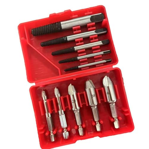 10 Pieces Schraubenextraktor Set Mit Aufbewahrungsbox Ideal Für Enthusiasten Und Fachkräfte Für Schnellschraubenentfernung Kohlenstoffstahl Extraktoren von FOLODA