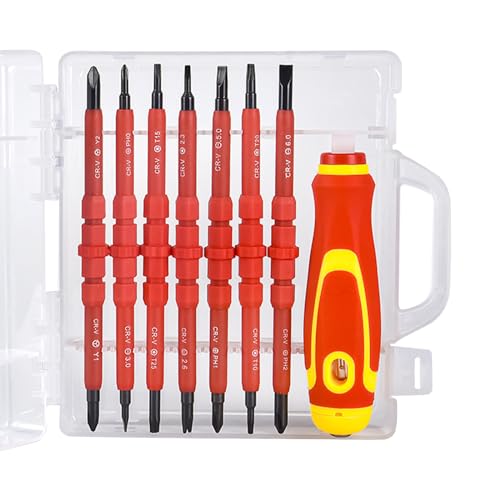 15 In 1 Isolierter Schraubendreher Set Elektriker Präzision Magnetschraube Taucher Bit Kit Elektrische Geräte Reparaturwerkzeug Magnetschraubendreher von FOLODA