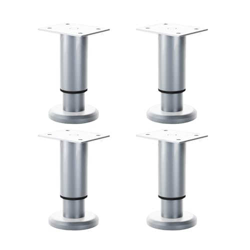 4pcs Verstellbare Möbel Bein Runder Ständer Füße Ersatzschrank Sofa Metall Fuß Möbel Hardware Einfach Installieren Couchtisch Schreibtisch Couch Sofa Regale Kommode von FOLODA