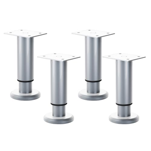 4pcs Verstellbare Möbel Bein Runder Ständer Füße Ersatzschrank Sofa Metall Fuß Möbel Hardware Einfach Installieren Couchtisch Schreibtisch Couch Sofa Regale Kommode von FOLODA