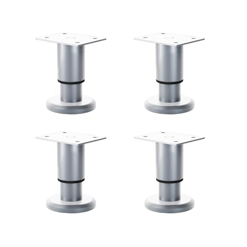 4pcs Verstellbare Möbel Bein Runder Ständer Füße Ersatzschrank Sofa Metall Fuß Möbel Hardware Einfach Installieren Couchtisch Schreibtisch Couch Sofa Regale Kommode von FOLODA