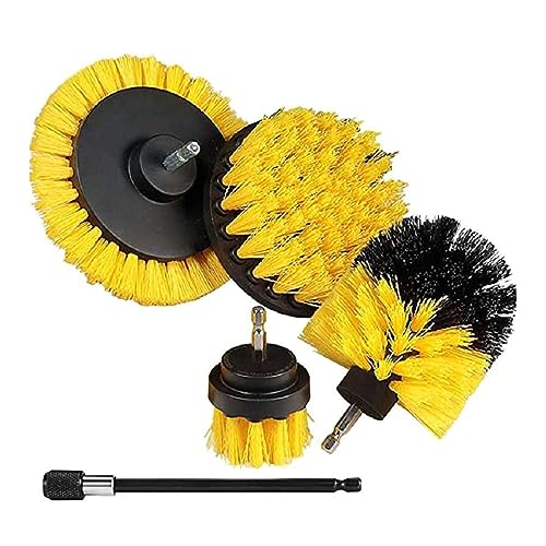 5pcs Bohrerbürste Anhang Set Auto Reinigungsbohrer Pinsel Kraftpeeling Zum Reinigen Von Badboden Pool Fliesen Backstein Kit Haushaltsvorräte von FOLODA