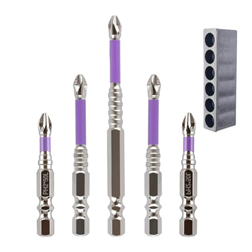 6 Pcs Schraubendreher Bit Set Crossing Treiber Bit Set Aufprallschraubbohrer 1/4 Zoll Sechseck Schaft Elektroschraubendreher von FOLODA