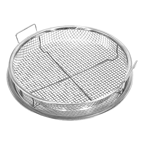 Air Fryer Barbecue Grill Holder Oven Stainless Steel Crispers Tray Non-Stick Mesh Roasting Basket for Fries Grill Air Fryer Square Grill Holder Basket Multiple Cooking Option Kitchen Appliance von FOLODA