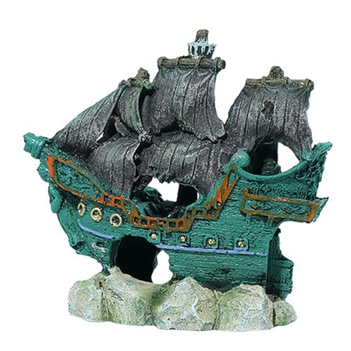 Aquarien Landschaftsharz Schiffbruch Figur Fischtank Unterwasser Sichere Statue Dekoration Fische Versteckt Versteck Hause FISHTANKS Decors von FOLODA