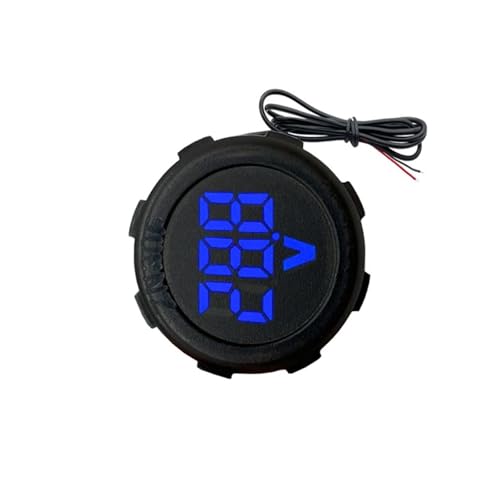 Auto Wasserdichte Runde LED Digitale Spannung Messgerät DC4V Bis 100 V Für Outdoor Automotive Marine Motorcycle Electrical Systems Washington Spannungsspannungsmonitor von FOLODA