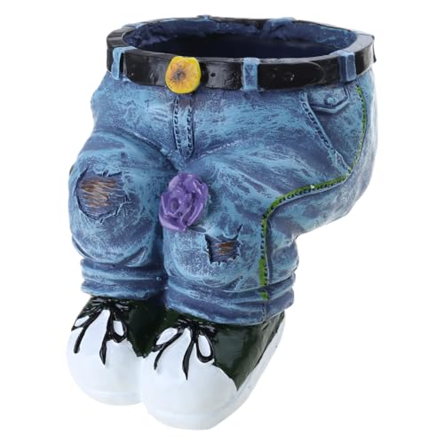 FOLODA Harzjeans Form Blumentöpfe Pflanzgefäß Dekorationen Blumenpots Home Schreibtisch Sukkulenten Töpfe Dekorationen Topf Topf von FOLODA