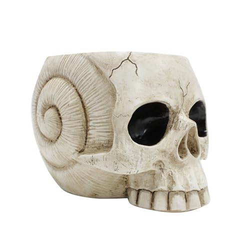 FOLODA Schädelförmige Blumentöpfe Sukkulenten Pflanzer Garten Decors Pflanze Display Harzbehälter Halloween Dekoration Für Garten Skelett Pflanzgefäßtöpfe von FOLODA