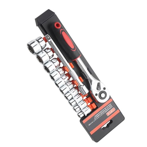 FOLODA Tragbarer Ratschen Sockelschlüssel Set 3/8 & 1/4 Drive Enthalten Eine Speicherbox Für Einfache Organisation Und Transport Von Automobilreparaturwerkzeugen von FOLODA
