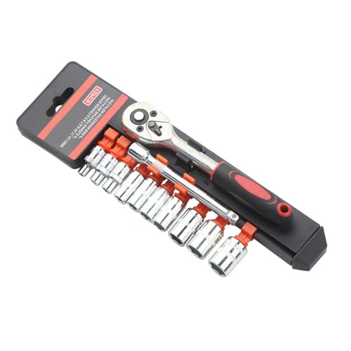 FOLODA Tragbarer Ratschen Sockelschlüssel Set 3/8 & 1/4 Drive Enthalten Eine Speicherbox Für Einfache Organisation Und Transport Von Automobilreparaturwerkzeugen von FOLODA