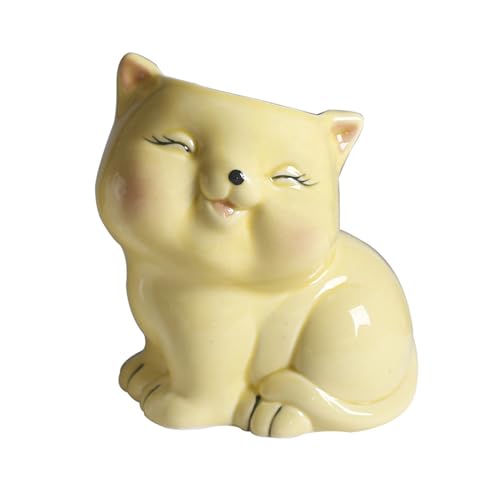 Kätzchen Pflanzenbehälter Blumenpot Gartenbehälter Keramik Fleischy Pflanzen Pflanzgefäß Für Home Office Schreibtisch Ornament Kinderzimmer Topf von FOLODA