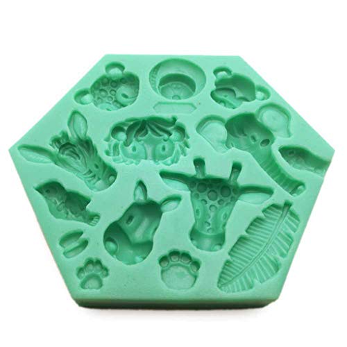 Kaninchen Tierform Kuchen Silikonform Fondant Zuckerpudding Seifen Kerze Schimmel Schokolade Dessert Keks Dekorationstool Fondantschneider Set Set Set von FOLODA