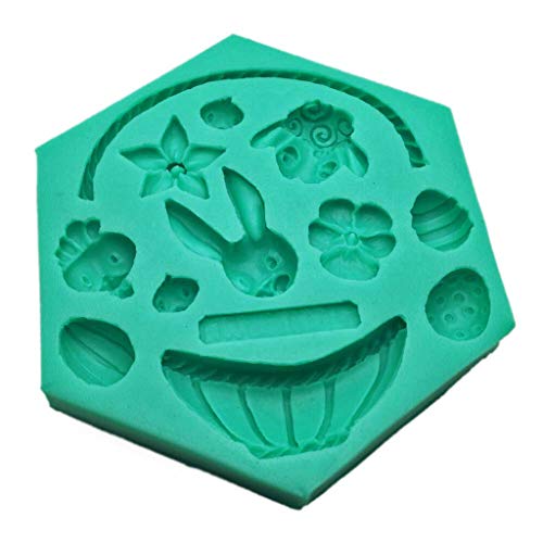 Kaninchen Tierform Kuchen Silikonform Fondant Zuckerpudding Seifen Kerze Schimmel Schokolade Dessert Keks Dekorationstool Fondantschneider Set Set Set von FOLODA