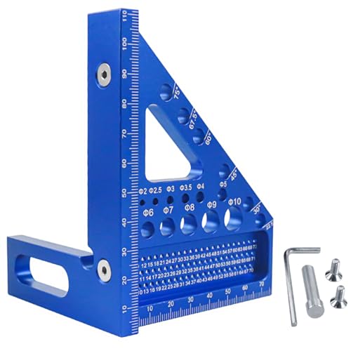Multi Aluminiumlegierung Holzbearbeitung Square Lineal 22 5-90 Grad Prospractor Dreieck Herrscher Holzbearbeitungsquadrat Prospraktor Aluminiumlegierung Miter Dreieck Lineal von FOLODA