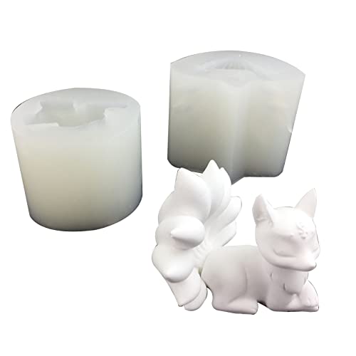 Neun Schwanzfüchse Silikonformen Bastelputzform Schimmel Duft Kerzenseife Tisch Ornament Form Nicht Stick Gips Formhandwerkskuchen Dekorieren Schimmel von FOLODA