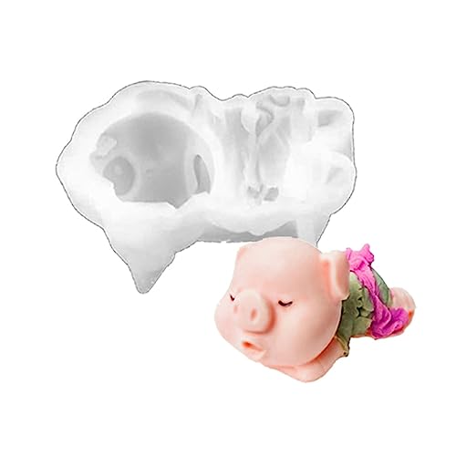 FOLODA Niedliche Kuchenform mit schlafendem Schwein, 3D-Silikonformen, Fondantformen, Schokoladenformen, DIY-Bastelform für Handarbeit, Tiere, Harzform von FOLODA