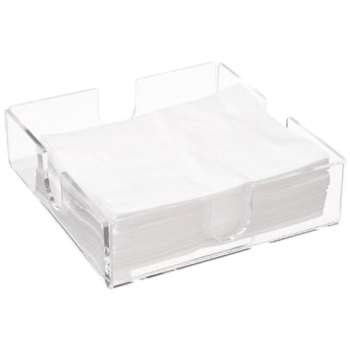 Quadratische transparente Acryl Taschentuchbox Badezimmer Serviettenbox Halter Tisch Trockner Blatt Spender für Wohnzimmer Küche Serviettenhalter für Küche von FOLODA