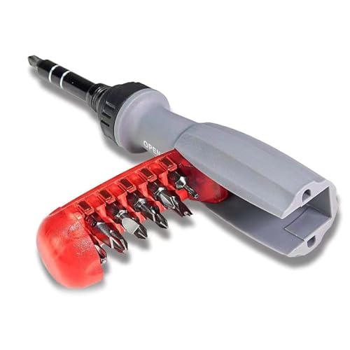 Ratschenschraubendreher 11-in-1 Multibit Schraubendreher Set Pivoting Setable Screw Treiber Set Handwerkzeug Ratcheting von FOLODA
