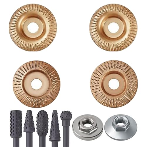 Upgrades Stahl Holzschnitzrad Set Holzbearbeitungsbefestigungswerkzeug Umfassende Holzschnitzscheibe Set Für Enthusiasten Winkelschleiferbefestigung von FOLODA