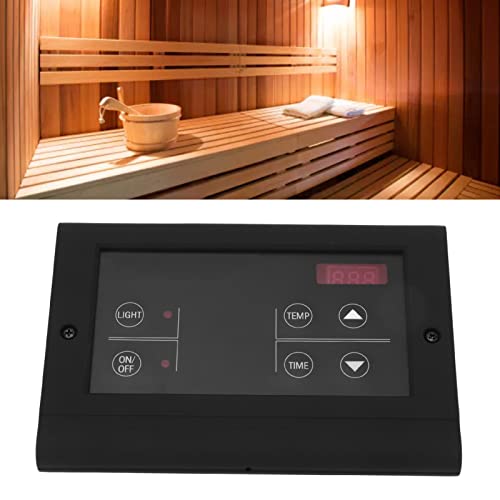 Digitaler Sauna-Controller, kompakte Größe, Wandmontage-Dampfmaschinen-Controller, 1–12 Stunden Einstellung, 35–110 ℃ Lichtsteuerung, multifunktional für 3–27 kW Saunaofen(Schwarz) von FOLOSAFENAR
