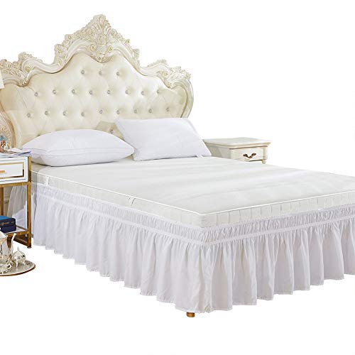 FOLOSAFENAR Bettvolantrock, Bettrüsche, elastisch, stilvoll für Schlafzimmer(Königin: 60 * 80 + 15 Zoll) von FOLOSAFENAR