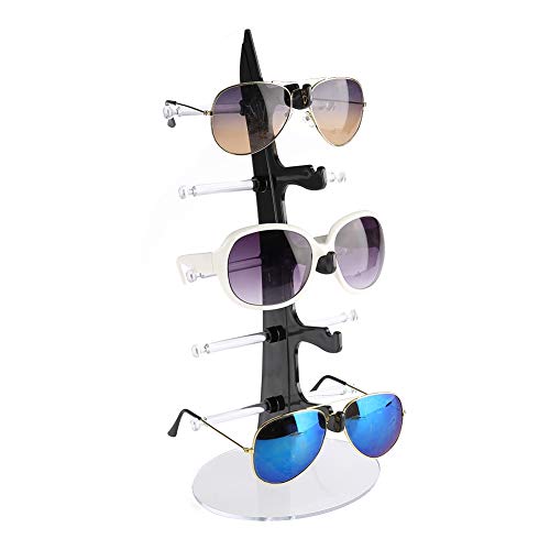 FOLOSAFENAR Sonnenbrillenregal, 5-stöckiges Kunststoff-Brillenregal, Schwarz Transparenter Optionaler Brillenständer, Brillenhalter, für Zuhause oder Brillengeschäft(Transparent) von FOLOSAFENAR