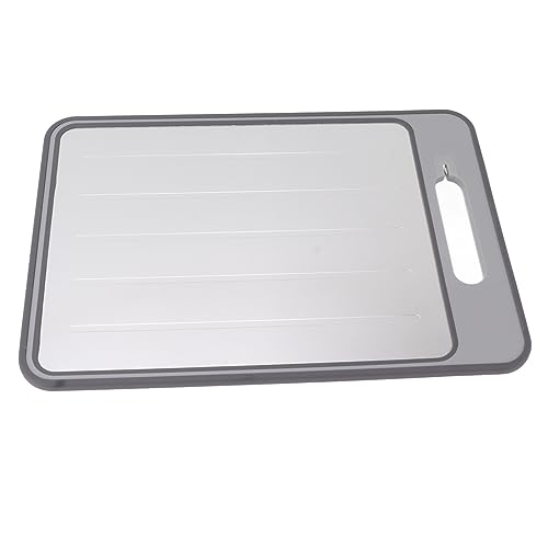 Schleifschneidebrett, Rutschfeste, Doppelseitige, Langlebige, Multifunktionale Schnellauftauplatte für die Küche zu Hause (Grau) von FOLOSAFENAR