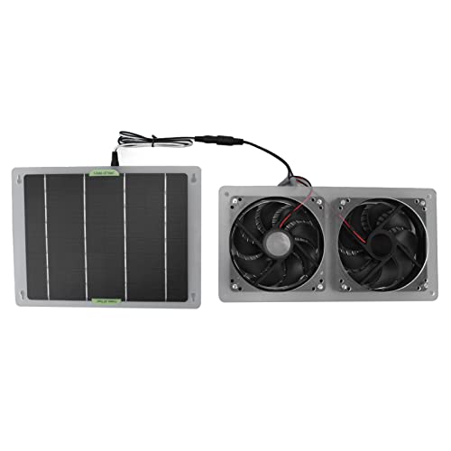 Solarbetriebener 100-W-Lüfter, Leistungsstarkes Solarlüfter-Kit und Solarbetriebene Klimaanlage für Den Außenbereich, Kompakter Solarabluftventilator und Hühnerstallventilator für Gewächshäuser, Hunde von FOLOSAFENAR