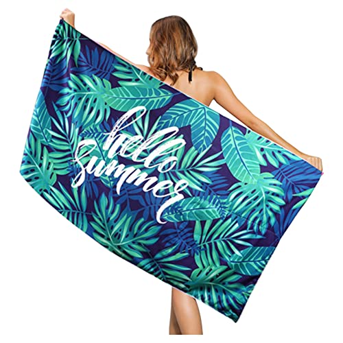 FOLOU Doppelseitiges Mikrofaser Strandtuch - 160 x 80cm Tropisches Hawaiianisches Leichtes Handtuch Strandtücher, Schnell Trocknendes Sanddichtes Handtücher für Reise Strand Sauna (G) von FOLOU