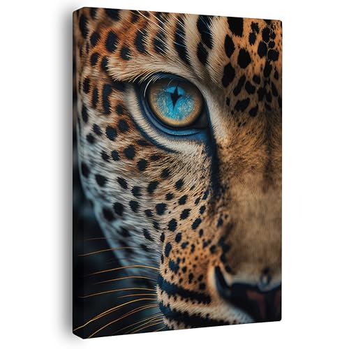 FOMACO Inspiring Art - Leoparden Wandbild - 80x120 cm Hochformat - Leopard Grace - Tier Leinwand ColorWorld - Coole Tier-Porträts & Animals Closeup Kunstdruck Bilder von FOMACO Inspiring Art