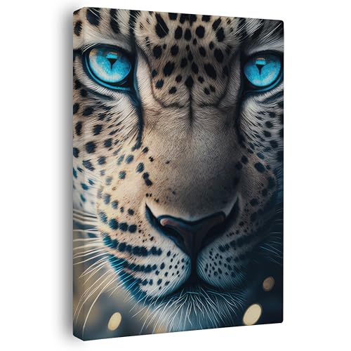 FOMACO Inspiring Art - Leoparden Wandbild - 40x60 cm Hochformat - Leopard Wildness - Tier Leinwand ColorWorld - Coole Tier-Porträts & Animals Closeup Kunstdruck Bilder von FOMACO Inspiring Art