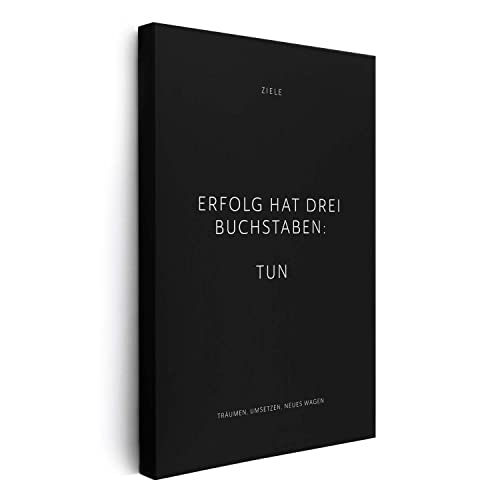 FOMACO Inspiring Art - Motivation Leinwand - 20x30 cm Hochformat - Erfolg hat drei Buchstaben: TUN - Schwarzgrau - Motivationsbild Wandbild Büro Sprüche Inspiration FOMACO Inspiring Art - Motivation Leinwand - 20x30 cm Hochformat - Erfolg hat drei Buchstaben: TUN - Schwarzgrau - Motivationsbild Wandbild Büro Sprüche Inspiration von FOMACO Inspiring Art