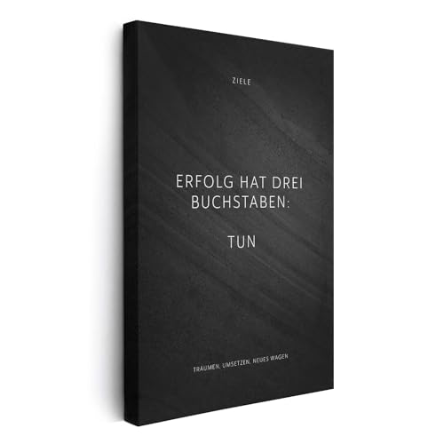 FOMACO Inspiring Art - Motivation Leinwand - 60x90 cm Hochformat - Erfolg hat drei Buchstaben: TUN - Schwarzgrau Steinoptik - Motivationsbild Wandbild Büro Sprüche Inspiration FOMACO Inspiring Art - Motivation Leinwand - 60x90 cm Hochformat - Erfolg hat drei Buchstaben: TUN - Schwarzgrau Steinoptik - Motivationsbild Wandbild Büro Sprüche Inspiration von FOMACO Inspiring Art