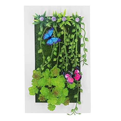 Künstliche Blumen in Kunststoff-Bilderrahmen – 24,6 x 14,7 cm, künstliche 3D-Wandpflanzen, Dekoration, zum Aufhängen, Sukkulenten, Blumen, für den Innenbereich, für Wanddekorationen zu Hause von FOMAISELF