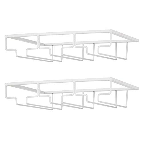 FOMANSH 2 x Weinglashalter aus Metall, unter dem Schrank, braun von FOMANSH