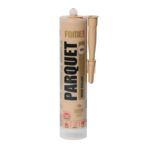 Buchefarbener Premium-Dichtstoff für Parkett & Laminat FOME FLEX PARQUET – Buche, elastisch, langlebig, überstreichbar und lackierfähig. Ideal zum Füllen und Reparieren von Fugen und Rissen von FOME FLEX