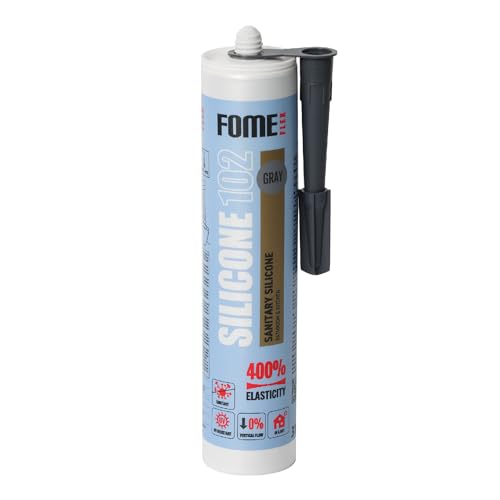 Gray Silikon Bad Dichtmasse [310 ml] - Professionelles Silikon Gray Wasserdichtes Sanitärsilikon - Sanitärsilikon Gray Silikon Badezimmer, Rinnen und Fensterabdichtung von Fome Flex von FOME FLEX