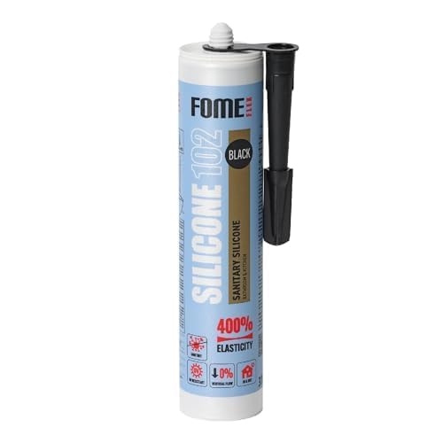 Schwarzes Silikon Bad Dichtmasse [310 ml] - Professionelles Silikon Schwarzes Wasserdichtes Sanitärsilikon - Sanitärsilikon Schwarz Silikon Badezimmer, Rinnen und Fensterabdichtung von Fome Flex von FOME FLEX