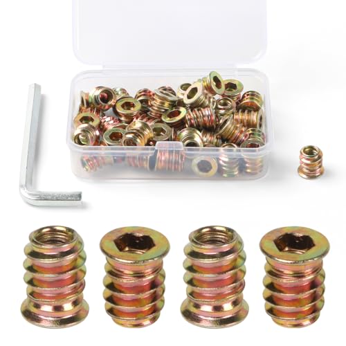 FOMGIIN Einschraubmutter M5x10, 40 Stück Einschraubmuffen Gewindeeinsätze, Gewindeeinsatz Einschraubhülse Holz Legierung Einschlagmutter Einschraubgewinde Innensechskant Zink Muttern für Holzmöbel FOMGIIN Einschraubmutter M5x10, 40 Stück Einschraubmuffen Gewindeeinsätze, Gewindeeinsatz Einschraubhülse Holz Legierung Einschlagmutter Einschraubgewinde Innensechskant Zink Muttern für Holzmöbel von FOMGIIN