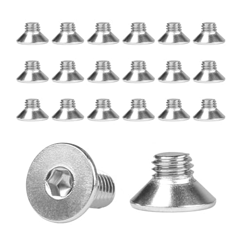 FOMGIIN Senkkopfschrauben Edelstahl M8x10mm, 20 Stück 304 Edelstahlschrauben Schrauben Senkkopf Din 7991 A2 V2A Innensechskant Senkschrauben, Senkschraube Vollgewinde Senkkopfschraube mit Metrischen von FOMGIIN
