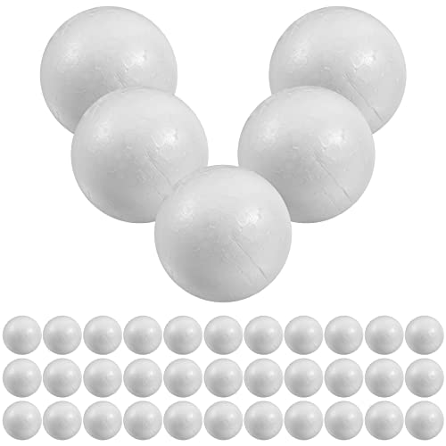 50 Stücke Weihnachten Kugel Styropor Figur Kugeln Vollkugel Mini Schaum Ball DIY Bemalen Basteln Weihnachtsbaum Miniature Handwerk Weihnachtsanhänger Weihnachtsdeko Weiß ( 6cm ) von FOMIYES