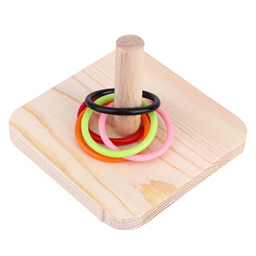 FOMIYES 1 Satz Wellensittichkäfig Papageienfußspielzeug Desktop-Spielzeug Spielzeuge Spielset aus Holz Ringwurf-Spielzeug interaktives Papageienspielzeug der Vogel Zubehör Xuanfeng Hölzern von FOMIYES