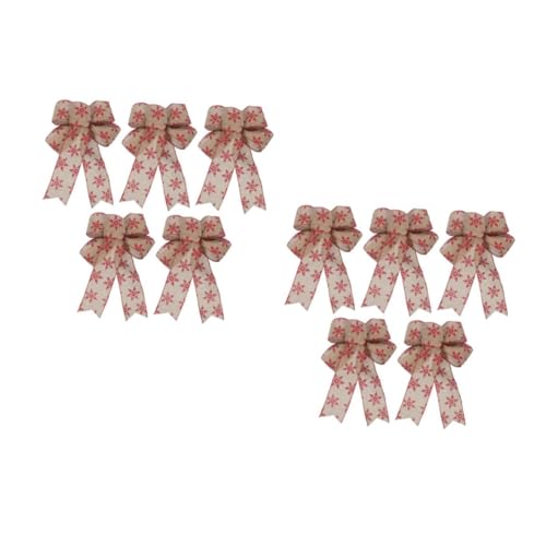 FOMIYES 10 Stck. Rustikale Jutebögen mit Schneeflocken Natürliche DIY Schleifen aus Grobem Leinen für Geschenkverpackung Festliche Dekoration Handliche Bastelaccessoires für Winter und von FOMIYES